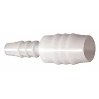 Barbed Fitting Coupling: 3/16 in ID x 3/32 in ID size, Barbed x Barbed, Polypropylene, 10 PK (MPN C3-1.5WP)