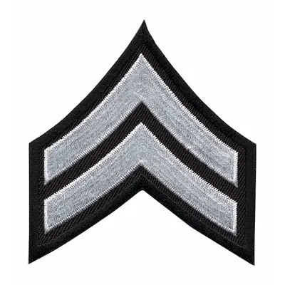 HEROS PRIDE Tambalan Bersulam: CPL, 3 in, Hitam/Putih, Poliester/Rayon, Lencana Pangkat - Embroidered Insignia