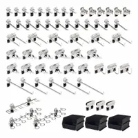TRITON PRODUCTS Pegboard Kit: 60 Hooks, Locking Clip, Surface, Stainless Steel (MPN SSLH3-Kit)