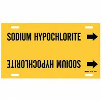 Pipe Marker: Sodium Hypochlorite, Yellow, Black, Fits 8 to 9 7/8 in Pipe O.D., 1 Pipe Markers (MPN 4124-G)
