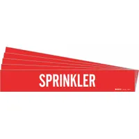 Pipe Marker: Sprinkler, Red, White, Fits 2 1/2 to 7 7/8 in Pipe O.D., 1 Pipe Markers, 5 PK (MPN 7267-1-PK)