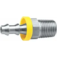 Push-On Hose Fitting: Hose Barb x NPT, 1/2 in x 3/8 in Fitting Size, Male x Male, Rigid, Straight (MPN 2720806SS)