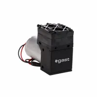 GAST Compressor/Vacuum Pump: 1/64 hp, 12V DC, 14 in Hg Max Vacuum, 15 psi Max Continuous Pressure (MPN 10D1126-401-7049B)