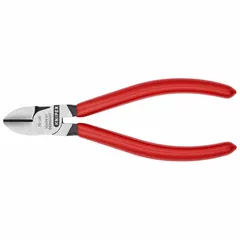 Manual diagonal-cutting pliers with straight, narrow jaws for cutting hard wire. Jaw length 3/4 in, jaw width 5/8 in, overall length 5 1/2 in. Suitable for electrical, machining, and general industrial cutting tasks.