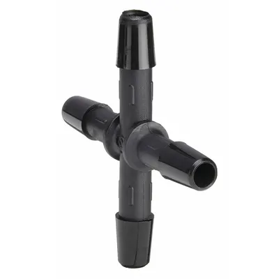 ELDON JAMES Salib Berduri: Ukuran Perlengkapan 1/4 in ID x 1/4 in ID x 1/4 in ID, Berduri, Nilon - Standard Nylon Barbed Tube Fittings