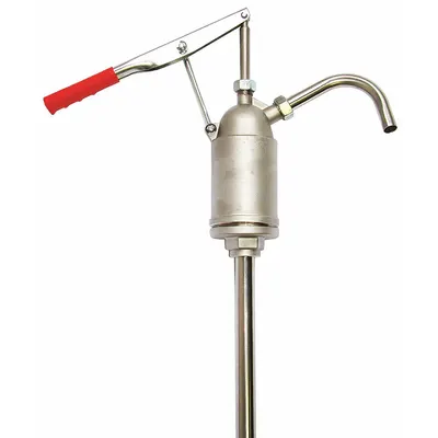 ACTION PUMP Hand Pump: Lever Action, Pump with Spout, 304 Stainless Steel Housing - Lever Handle Standard Drum Pumps