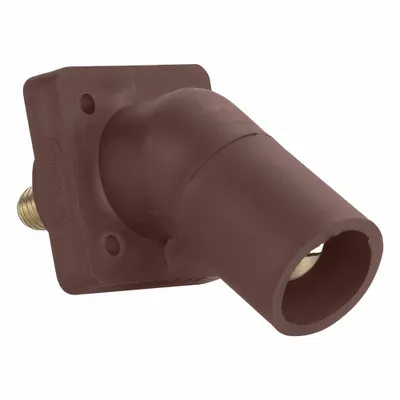 LEVITON Stopkontak Kutub Tunggal: Coklat, Pemasangan Hidung Tirus Miring, Terminasi Stud Berulir - Receptacles with Threaded Stud Terminations