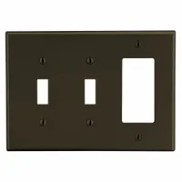 HUBBELL Wall Plate: Combo, 3 Gang, Brown, Midsize Size (MPN PJ226)