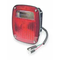 GROTE Stop/Turn/Tail Light: Incandescent, Stop, Turn, and Tail Combo Light, Clear/Red, Square, Stud (MPN 52972)