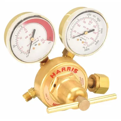 Regulator Gas HARRIS: Satu Tahap, Saluran Masuk CGA 300, Saluran Keluar 9/16"-18 M LH, 15 psig - Fuel Gas Regulators