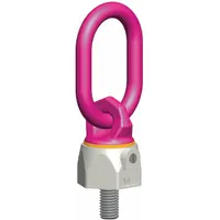 RUD CHAIN Hoist Ring: Pivot/Swivel, Steel w/Pink Powder-Coated Bail, M10-1.5, Max. 990 lb, Lifting (MPN 7103715)
