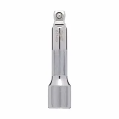 This 3/8 in drive flex and wobble hand socket extension has a 3 in overall length and a chrome finish. It allows angled access to fasteners in confined or offset spaces where a straight extension cannot be used. Suitable for extending reach in automotive, machinery, and general assembly applications.