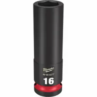 MILWAUKEE Deep Impact Socket: 1/2 in Drive Size, Metric, 16 mm Socket Size, 6-Point, Deep, Friction (MPN 49-66-6277)