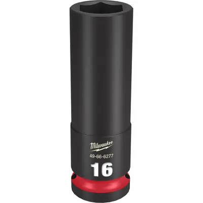MILWAUKEE Sok Dampak Dalam: Ukuran Penggerak 1/2 in, Metrik, Ukuran Sok 16 mm, 6-Point - 1/2" Drive Impact Sockets