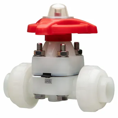 ASAHI Diaphragm Valve: 1 1/2 in, PVDF, 2-Way, IPS x Socket, 150 psi Max Pressure (CWP) - PVDF Diaphragm Valves for Chemicals