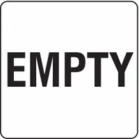 APPROVED VENDOR DOT Container Label: EMPTY, 6 in x 6 in, 6 in Label Ht, 6 in Label Wd, Label, 25 PK