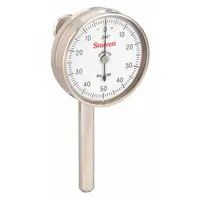 STARRETT Back Plunger Dial Indicator: 0 in to 0.2 in, Inch, Mechanical, 0-50-0 Dial Reading (MPN 196B5)