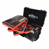 WIHA Premium rolling tool box kit: 194 Total Pcs, Metric/SAE, Rolling Modular Tool Box (MPN 92100)