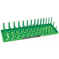 HANSEN Socket Tray: Green, 18 1/8 in Overall Wd, 42 Posts/Slots, Plastic, Sockets (MPN 12033)