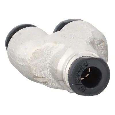 AIGNEP USA Push-Fit Wye Fitting: 6 mm OD x 6 mm OD x 6 mm OD Ukuran, Nikel, Perak - Nickel-Plated Brass Tube Fittings