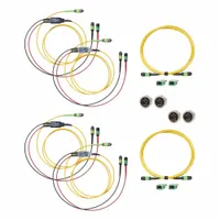 Fiber conversion cable kit for single-mode fiber optic testing. Includes an organizer box for component storage. Compatible with the CertiFiber™ Max series. Used for verifying and troubleshooting fiber links in structured cabling systems