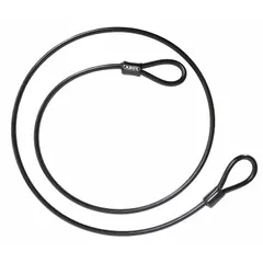 Straight security cable with a 6 1/2 ft length and 25/64 in diameter. Coated in black vinyl for weather resistance. Suitable for indoor and outdoor use to secure equipment, tools, and electronics.