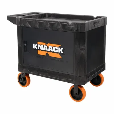 KNAACK Utility Cart: 750 lb, 46 in L x 27 in W x 37 in H Overall Dim, Black - Preconfigured & Paneled Utility Carts