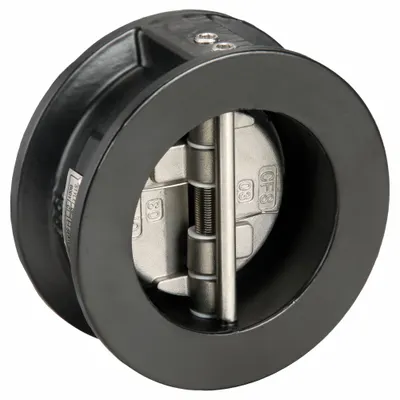 KECKLEY Katup Periksa: Cakram Ganda, Badan Katup Inline, Ukuran Pipa 3 in, Wafer, Besi Cor - Cast Iron Double-Door Wafer Check Valves