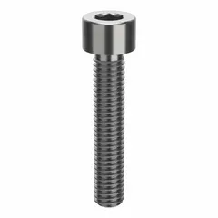 This inch-system standard socket head cap screw features a 3/8"-16 thread, 2-inch length, and 3/8" drive size. Made from plain 18-8 stainless steel with a right-hand thread, it is suitable for general fastening applications in industrial machinery, equipment assembly, and maintenance.