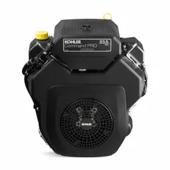 Horizontal-shaft gasoline engine delivering 23.5 hp and 38.4 lb-ft gross torque. Features electric start, a 1.437-inch diameter shaft with 4.453-inch length, .375 keyway, and 7/16-14 tapped depth of .83 inches. Supplied without muffler. Suitable for powering commercial turf equipment, zero-turn mowers, and industrial machinery.