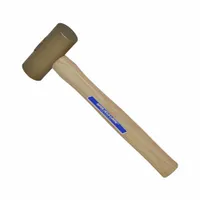 Brass Mallet: Wood Handle, 2 lb Head Wt, 1 1/2 in Dia, 3 1/2 in Head Lg, 11 in Overall Lg, Natural (MPN BM150)