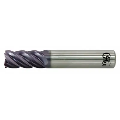 OSG End Mill Persegi: Karbida, Dilapisi EXO, 5 Alur, Diameter Giling 1/2", LOC 1-5/8" - Fast-Cutting Carbide Square End Mills for Stainless Steel & Super Alloys