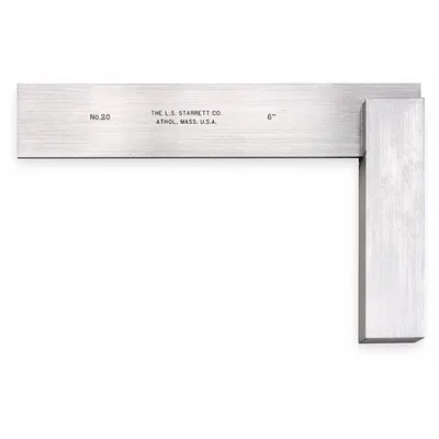 STARRETT Baja Presisi Persegi: Sudut 90°, Dimensi Luar 6 x 4-5/16 in - Machinist Precision Steel Squares