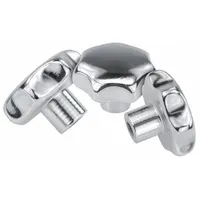 This 7-arm knob features a polished stainless steel construction for corrosion resistance in demanding environments. It has a 63 mm diameter, 12 mm unthreaded hole, and 22 mm hole depth, providing a secure grip for manual adjustment and clamping on industrial machinery