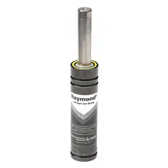 Gas spring providing 690 lbf force with 2 5/8 in extended length and M6 rod thread size. Supplied without end fittings. Used for controlled motion and lifting assistance in industrial equipment such as machine guards, hatches, and access panels.