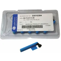 Blue static pens for circular chart recorders, designed for MP-marking applications. Each pen has a 0.24-inch nib length. Supplied in a pack of 6. Used to produce clear traces on chart recorders monitoring process variables such as temperature, pressure, or flow.