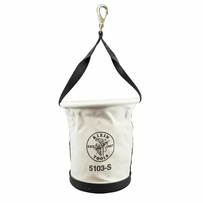 KLEIN TOOLS Tas Ember: Tinggi 12 in, Putih Gading, Kanvas, 0 Kantong - Canvas Bucket Bags