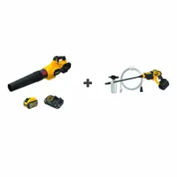DEWALT Blower Kit: 20V MAX*, Blower and Power Cleaner, 125 mph Blower Max Air Speed, 9.0 Ah (MPN DCBL772X1/DCPW550B)