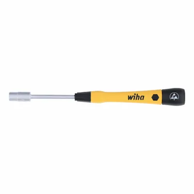 Pemutar Mur WIHA: Lurus, Metrik/SAE, Pemutar Mur Presisi, Ukuran Heks 1/4 in - ESD-Safe Precision Nut Drivers