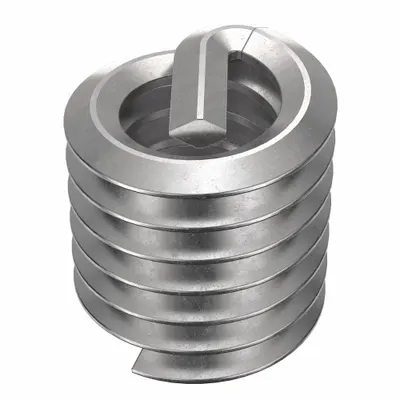 HELI-COIL Sisipan Heliks: Gaya Tang Berlekuk, Pengunci Sekrup, Ukuran Ulir 1/4"-20 - Screw-Locking Tanged Helical Inserts