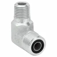 Hydraulic Hose Adapter: 1/2 in x 3/8 in Fitting Size, Male x Male, ORS x NPTF, Rigid, 90° Elbow (MPN FF2032T0806S)