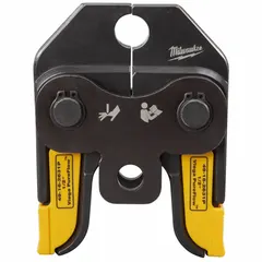 Steel press jaw designed for sub-compact press tools. Used for crimping PEX pipe connections in Viega Pureflow systems. Compatible with 1/2-inch PEX pipe.