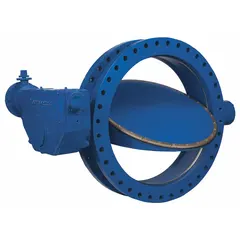 Cast iron lug-style butterfly valve for water media, with a ductile iron disc and Buna-N seal. Gear-operated handwheel for precise throttling and shut-off. Rated 150 psi CWP. Suitable for general-service flow control in piping systems.