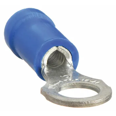 Terminal Ring STA-KON: Biru, Isolasi Vinil, Ukuran Stud 5/16 in, Ukuran Kawat 18 AWG hingga 14 AWG - Insulated Ring Terminals