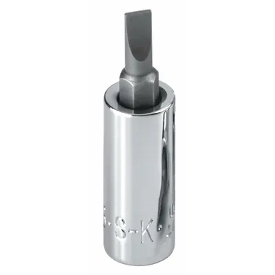 SK PROFESSIONAL TOOLS Bit Soket: Ukuran Penggerak 3/8 in, Ujung Berlubang, Ukuran Ujung #4 - Slotted Bit Sockets
