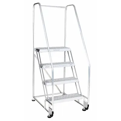 Tangga Dorong COTTERMAN: Tinggi Platform 4.2 ft, Terpasang, Aluminium - Aluminum Easy Tilt-&-Roll Ladders