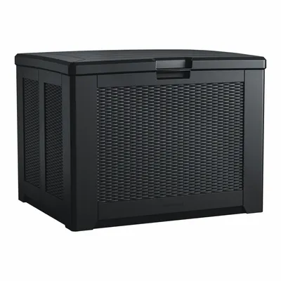 RUBBERMAID Kotak Dek: 36 1/2 in L x 33 1/4 in T, 9.9 cu ft, Arang - Deck Boxes