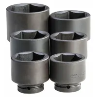 PROTO Impact Socket Set: 1 in Drive Size, Small Set (0-50 pieces) Set Size, 6 Pieces, (6) 6-Point (MPN J76106)