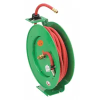 Spring Return Hose Reel: 50 ft (1/2 in I.D.), 3/8 in MNPT x 1/2 in MNPT, 300 psi Max Op Pressure