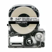 Combined Label and Ribbon Cartridge: 1 in x 19 ft, Nylon, White (Matte), Indoor/Outdoor (MPN 824KK9)